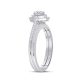 10kt White Gold Round Diamond Bridal Wedding Ring Band Set 1/2 Cttw