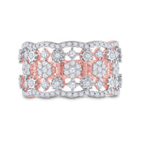 14kt Rose Gold Womens Round Diamond Right Hand Cocktail Ring 7/8 Cttw