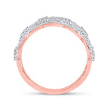 14kt Rose Gold Womens Round Diamond Right Hand Cocktail Ring 7/8 Cttw