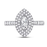 14kt White Gold Marquise Diamond Solitaire Bridal Wedding Engagement Ring 1 Cttw