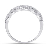 14kt White Gold Womens Round Diamond Timeless Anniversary Ring 5/8 Cttw