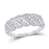 14kt White Gold Womens Round Diamond Timeless Anniversary Ring 5/8 Cttw