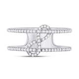 10kt White Gold Womens Round Diamond Negative Space Infinity Ring 1/5 Cttw
