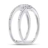 10kt White Gold Womens Round Diamond Negative Space Infinity Ring 1/5 Cttw