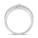 10kt White Gold Womens Round Diamond Negative Space Infinity Ring 1/5 Cttw