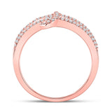 10kt Rose Gold Womens Round Diamond Negative Space Infinity Ring 1/5 Cttw