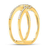 10kt Yellow Gold Womens Round Diamond Negative Space Infinity Ring 1/5 Cttw