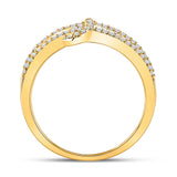 10kt Yellow Gold Womens Round Diamond Negative Space Infinity Ring 1/5 Cttw