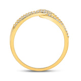 10kt Yellow Gold Womens Round Diamond Negative Space Infinity Ring 1/4 Cttw