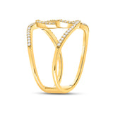 10kt Yellow Gold Womens Round Diamond Negative Space Infinity Ring 1/4 Cttw
