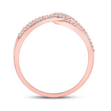 10kt Rose Gold Womens Round Diamond Negative Space Infinity Ring 1/4 Cttw