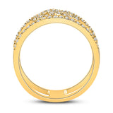 10kt Yellow Gold Womens Round Diamond Linked Clover Fashion Ring 3/8 Cttw