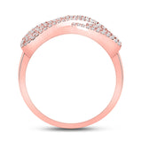 10kt Rose Gold Womens Round Diamond Double Infinity Ring 1/3 Cttw