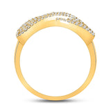 10kt Yellow Gold Womens Round Diamond Double Infinity Ring 1/3 Cttw