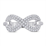 10kt White Gold Womens Round Diamond Infinity Ring 1/3 Cttw