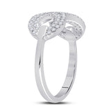 10kt White Gold Womens Round Diamond Infinity Ring 1/3 Cttw