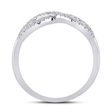 10kt White Gold Womens Round Diamond Infinity Ring 1/3 Cttw