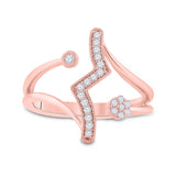 14kt Rose Gold Womens Round Diamond Fashion Ring 1/5 Cttw