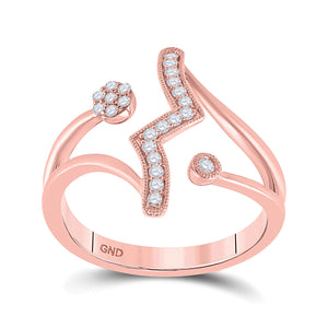 14kt Rose Gold Womens Round Diamond Fashion Ring 1/5 Cttw