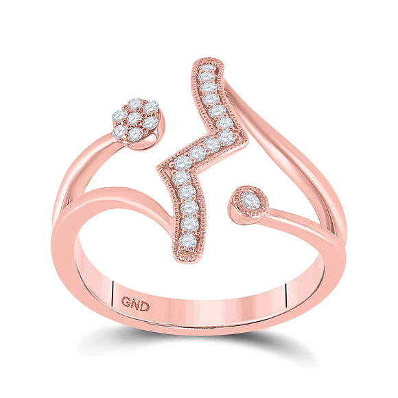 14kt Rose Gold Womens Round Diamond Fashion Ring 1/5 Cttw