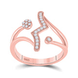 14kt Rose Gold Womens Round Diamond Fashion Ring 1/5 Cttw