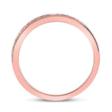 14kt Rose Gold Womens Round Diamond Floral Anniversary Ring 1/20 Cttw