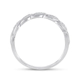 14kt White Gold Womens Round Diamond Band Ring 1/6 Cttw