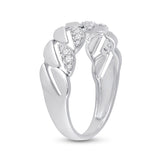14kt White Gold Womens Round Diamond Band Ring 1/6 Cttw