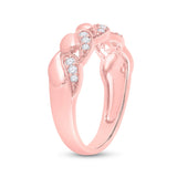 14kt Rose Gold Womens Round Diamond Fashion Ring 1/6 Cttw