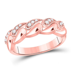 14kt Rose Gold Womens Round Diamond Fashion Ring 1/6 Cttw