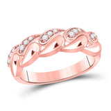 14kt Rose Gold Womens Round Diamond Fashion Ring 1/6 Cttw