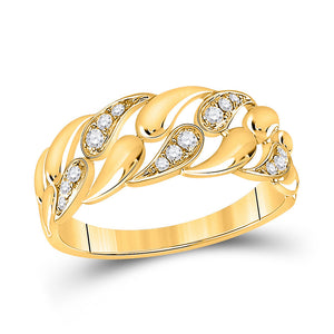 14kt Yellow Gold Womens Round Diamond Band Ring 1/6 Cttw