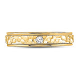14kt Yellow Gold Womens Round Diamond Solitaire Band Ring 1/20 Cttw