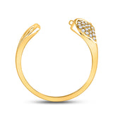 14kt Yellow Gold Womens Round Diamond Abstract Fashion Ring 1/5 Cttw