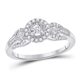 14kt White Gold Womens Round Diamond 3-stone Ring 1/4 Cttw