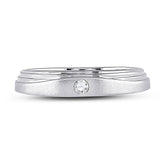 14kt White Gold Womens Round Diamond Solitaire Band Ring 1/12 Cttw