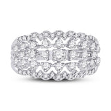 14kt White Gold Womens Round Diamond Anniversary Ring 7/8 Cttw