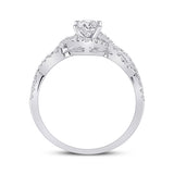 14kt White Gold Oval Diamond Halo Bridal Wedding Engagement Ring 7/8 Cttw