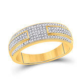 14kt Yellow Gold His Hers Round Diamond Cluster Matching Wedding Set 1 Cttw