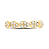 10kt Yellow Gold Womens Round Diamond Teardrop Stackable Band Ring 1/3 Cttw