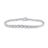 14kt White Gold Womens Round Diamond Tennis Bracelet 3-3/4 Cttw