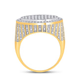 14kt Yellow Gold Mens Round Diamond Circle Frame Cluster Ring 1-1/2 Cttw