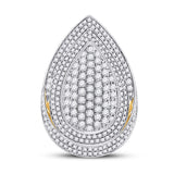 14kt Yellow Gold Womens Round Diamond Teardrop Cluster Ring 2-1/5 Cttw