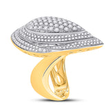14kt Yellow Gold Womens Round Diamond Teardrop Cluster Ring 2-1/5 Cttw