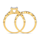 14kt Yellow Gold Round Diamond Bridal Wedding Ring Band Set 1/2 Cttw