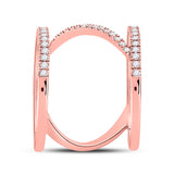 14kt Rose Gold Womens Round Diamond Negative-Space Fashion Ring 1/2 Cttw
