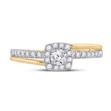 10kt Yellow Gold Round Diamond Bridal Wedding Ring Band Set 1/2 Cttw
