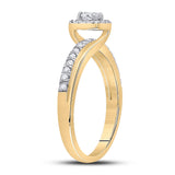 10kt Yellow Gold Round Diamond Bridal Wedding Ring Band Set 1/2 Cttw