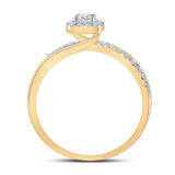 10kt Yellow Gold Round Diamond Bridal Wedding Ring Band Set 1/2 Cttw