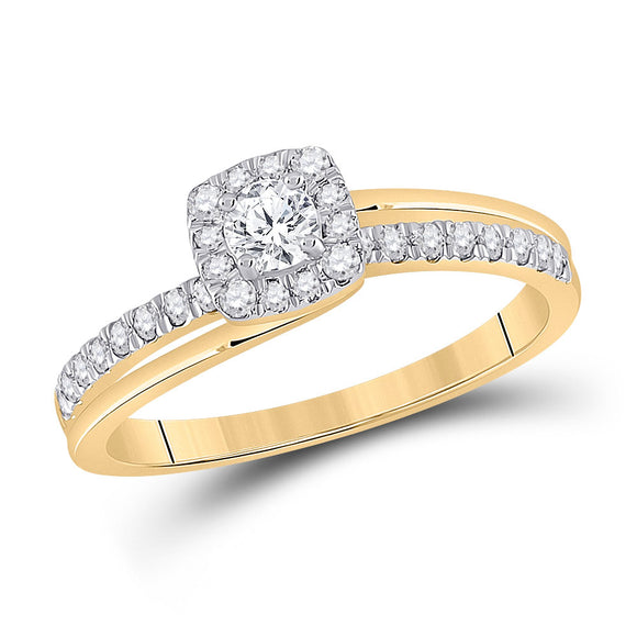 10kt Yellow Gold Round Diamond Bridal Wedding Ring Band Set 1/2 Cttw